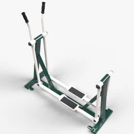 TriActive USA Air Strider in Green, Showing the Outdoor Elliptical-Style Cross-Trainer with Dual Handles, Foot Platforms, and Heavy-Duty Steel Frame Designed for Park and Outdoor Fitness Use