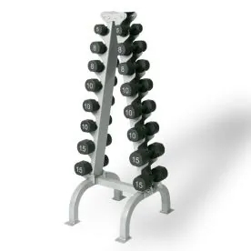 8-Pair Urethane Beauty Bell Dumbbell Set with Rack | American Barbell (DBBA-SET-ST)