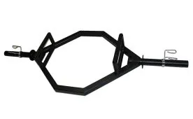 64" Olympic Hex Bar with Spring Collars | Apollo Athletics (OB-64) for shoulder shrugs, deadlifts, and farmers walks available for sale at IRON COMPANY.