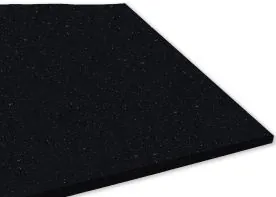 Rubber Gym Mats - Black Confetti | IRON COMPANY (RL-CONFETTI-MAT) available for sale at IRON COMPANY in 4' x 6' and 4' x 8' with multiple thickness options.