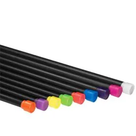 Body-Solid BSTFB Weighted Fitness Bars with Color-Coded End Caps Showing Weights from 4 to 36 pounds