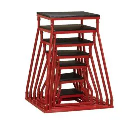 Body-Solid BSTPB Stackable Red Steel Frame Plyometric Boxes in Multiple Heights for Jump and Speed Training