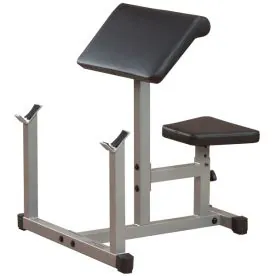 Body-Solid PPB32X Preacher Curl Bench with Heavy Gauge Steel Frame, Adjustable Seat, and Extra Wide Arm Pad for Bicep Isolation Exercises in Home or Commercial Gyms