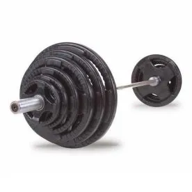 Olympic Barbell Set - Rubber Grip Plates and Olympic Bar | Body-Solid (OSR)