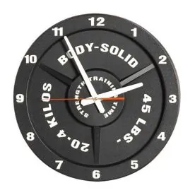 Body-Solid STT45 Strength Training Time Clock Designed as a 45 Pound Olympic Plate with Bold Numbers for Home or Commercial Gym Walls