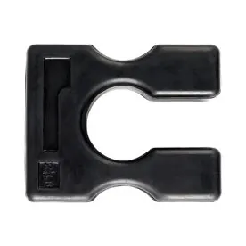 Body-Solid WSA2-5 2.5 lb. Weight Stack Adapter Add-On Plate with Rubber-Coated Steel Core Resting On a Selectorized Machine Stack for Micro Loading