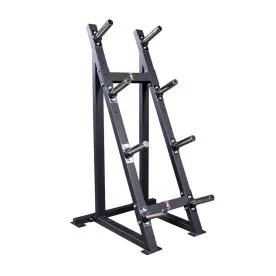 Body-Solid GWT76 High Capacity 2 Inch Olympic Plate Rack with Steel Weight Horns for Gym Storage