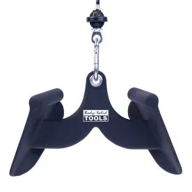 Front View of Body-Solid MB612P Ergo Wing Lat/Row Handle with Body-Solid Tools Logo