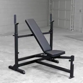 Body-Solid GDIB46LB PowerCenter Combo Olympic Bench with Leg Developer Attachment
