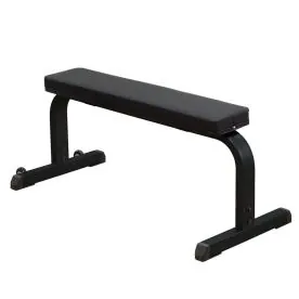 Body-Solid Commercial Flat Bench with 2 x 3 Heavy Gauge Steel Frame, DuraFirm Upholstery, and Four-Side Welded Construction for Barbell and Dumbbell Training
