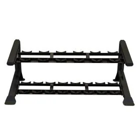 Body-Solid Pro ClubLine SDKR500SD 2-Tier Saddle Dumbbell Rack with Heavy Gauge Steel Frame for Commercial Gym Dumbbell Storage