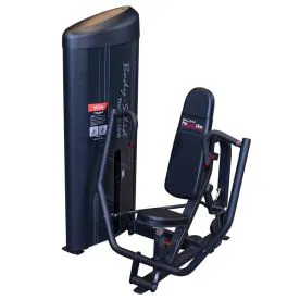 Body-Solid S2CPX Pro ClubLine Series II Chest Press Machine with Fully Shrouded Weight Stack and Adjustable Seat in Black Finish