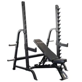 Body-Solid SDIB370B Combo Bench/Squat Package – Commercial-Grade 14-Position Squat Rack with Adjustable Utility Bench, 1,000 lb. Capacity, Available from IRON COMPANY® for Gyms, Military Bases, and Athletic Facilities
