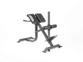 BodyCraft F770 Pro Adjustable Hyper/Roman Chair Showcasing its Durable 2” x 3” Steel Frame, Padded Cushion, and Stainless Steel Diamond Footplate