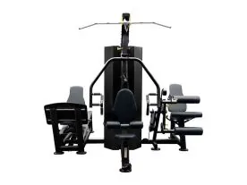 Black BodyKore MTI4005 Three-Station Commercial Multi-Gym with Selectorized Weight Stacks