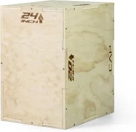CAP Barbell 24 x 20 x 16 Inch Wooden Plyo Box Showing Smooth Edges and 3-in-1 Height Design