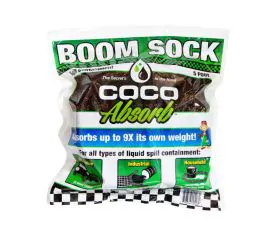 CocoAbsorb 5' Boom Sock Spill Absorbent | Coco Products (CCA-SOCK). Absorbs 1.25 Gallons of Motor Oil