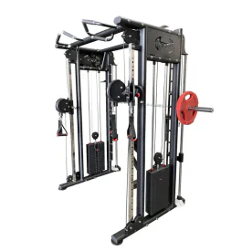Megatron Dual Adjustable Pulley / Smith Machine Combo | Muscle D Fitness (MT-DSC) for cable machine and free weight workouts for the entire body condensed into one simple footprint and is available for sale at IRON COMPANY.