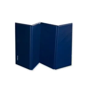 A durable Dollamur 4' x 8' folding sports mat featuring impact-absorbing foam and an easy-to-clean vinyl surface, perfect for gymnastics, martial arts, and fitness training.