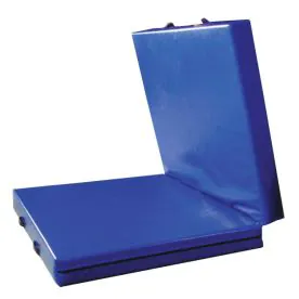 Dollamur Heavy-Duty Vinyl Landing Pad in royal blue, featuring 6 inches of high-density poly foam for superior impact absorption in martial arts, wrestling, and gymnastics.