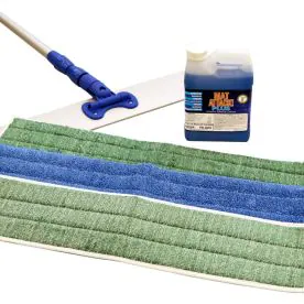 Dollamur Mat Cleaning Mop Kit for Gym & Wrestling Mats – Complete cleaning system with microfiber mop pads and Mat Attack! PLUS® disinfectant for maintaining hygienic sports surfaces.