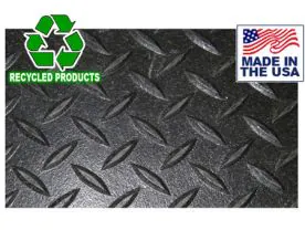 Safe-T-Grip™ Rolled Rubber Diamond Plate Matting - Light Commercial 5/16" | Patriot Sports Flooring (DP-ROLL-5/16)