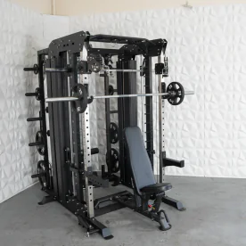 Megatron Multi Functional Training Rack MT-R | Muscle D Fitness (MT-R) 3 Stack Includes a Dual Adjustable Pulley (DAP), Linear Bearing Smith Machine, Power Rack, Functional Pull-Up station, Optional Lat Pull / Low Row. Bench and Weights Not Included