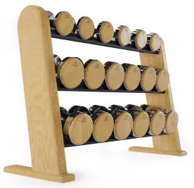 Dumbbell Set w/ Hardwood Rack - Oak| WaterRower-NOHRD (DUMBBELLRACK-25-104)