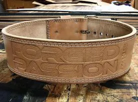 Forged Passion Leather Powerlifting Belt | IRON COMPANY (IC-FP-DPLB10) with Treated Leather, Double Stitching and Nickel Buckle and Rivets