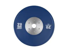 20 kg Blue Competition Rubber Bumper Plates for cross-training and Olympic weightlifting.