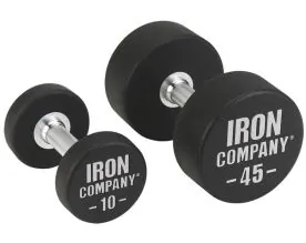IRON COMPANY Solid Steel Urethane Dumbbells for commercial gyms and clubs