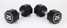 Rubber Coated Octagon Shaped Dumbbells | Apollo Athletics (IR3920) available for sale at IRON COMPANY.