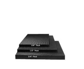 Black Vulcanized Rubber Weight Room Mats 4' x 6' x 1/2" | SurfaceCo (GP612BKTR) available for sale at IRON COMPANY.