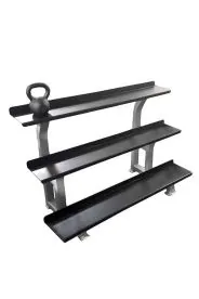 Muscle D Fitness Three-Tier Kettlebell Rack For Maximum Storage In Smaller Footprint - ST-KBR-3