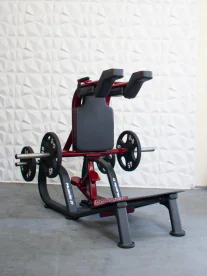 Plate Loaded Pro Strength Squat Machine | Muscle D Fitness (PL-PS-S) for performing squats without a bar for isolating, strengthening, shaping, and building the upper leg muscles available for sale at IRON COMPANY.