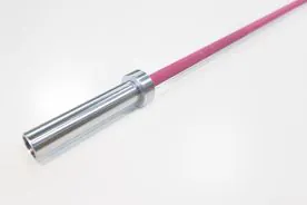 USA Made Pink Shorty Bar - Short Cerakote Olympic Bar with Chrome Sleeves and Bronze Bushings | IRON COMPANY (IC-PINK-SHORTY)