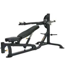 Powertec Workbench Multi Press with Dual Isolateral Leverage Arms, Adjustable Bench, and Heavy-Duty Frame for Strength Training