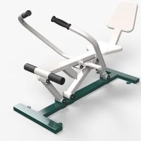 Green TriActive USA ROWR Outdoor Rowing Machine Featuring a Weather-Resistant Steel Frame, Contoured Seat, Dual Foot Platforms, and Pivoting Handlebar System for Full-Body Rowing Exercises