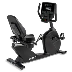 Spirit Fitness CR800-BLK Commercial Recumbent Bike with Walk Through Design