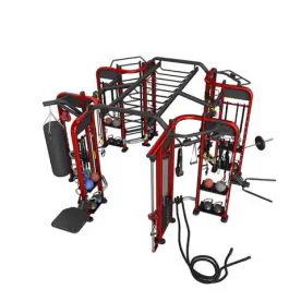 Megatron Multi-Tower by Muscle D Fitness with Pull-Up Bars, Dip Station, Monkey Bars, and Pulley System for Full-Body Functional Training