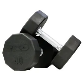 TKO 829TR 10-Sided Commercial Rubber Dumbbells for Commercial Gyms