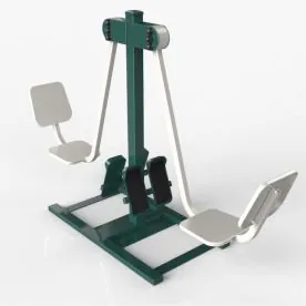 TriActive USA LEGP Leg Press in Green Finish, Featuring Dual Foot Platforms and Steel Frame for Two-Person Lower-Body Workouts