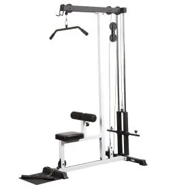 York Barbell 48051 Lat Pulldown and Low Row Combo with Hi-Low Pulley System and Plate-Loaded Resistance