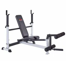 York Barbell 48005 Olympic Combo Bench with Adjustable Uprights and Integrated Leg Developer for Strength Training