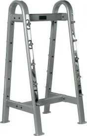 York ETS Fixed Weight Barbell Rack (69051) Highlighting the Double-Sided Barbell Holders and Wide Steel Base for Stability