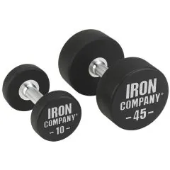 IRON COMPANY Solid Steel Urethane Dumbbells for commercial gyms and clubs