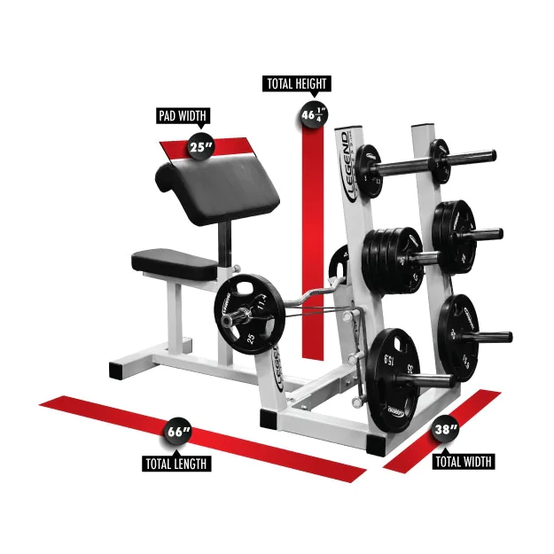Legend Fitness 3114-PS Ultimate Preacher Curl Bench w/ Weight Plate Storage