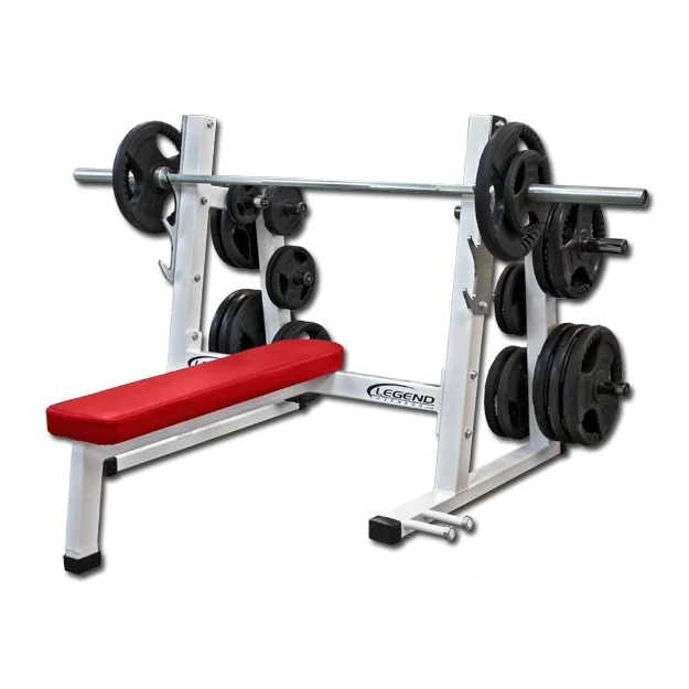 Legend Fitness 3240 PRO SERIES Olympic Flat Bench with Weight Holders and Band Pegs