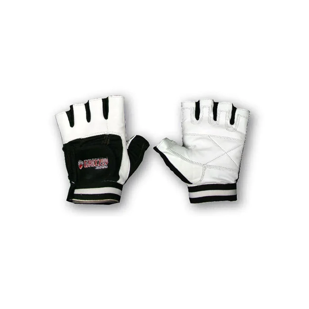 Grizzly Paws Premium White and Black Weightlifting Gloves for Men