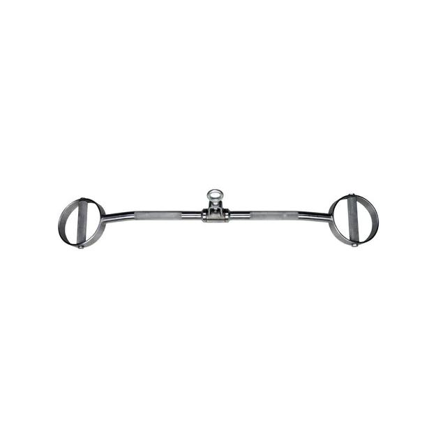 34 inch Hard Chrome Revolving Solid Bent D-Lat Pulldown Bar Cable Attachment